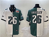 Men's Philadelphia Eagles #26 Saquon Barkley White & Green Split 2025 Super Bowl LIX Patch Vapor Untouchable Limited Stitched Jersey Dzhi,baseball caps,new era cap wholesale,wholesale hats
